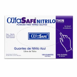 Guantes de Nitrilo Azul sin látex y sin polvo para examen médico, enfermería y laboratorio
