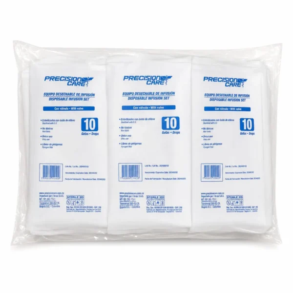 EQUIPO DE MACROGOTEO 10 GOTAS LUER LOCK X 10 UDS PRECISION CARE