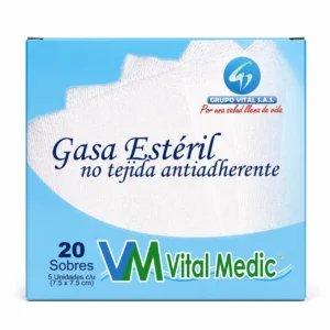GASA ESTERIL NO TEJIDA CAJA X 20 SOBRES (7.5 X 7.5) VITAL MEDIC