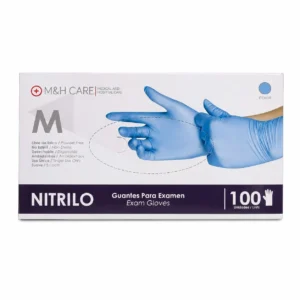GUANTES DE NITRILO AZUL CAJA X 100 UDS M&H CARE